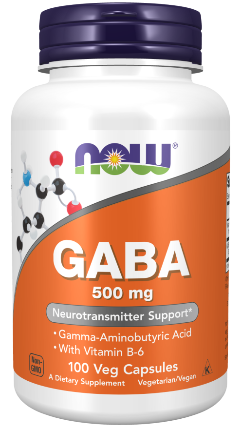 NOW Foods GABA 500mg 100 Capsules