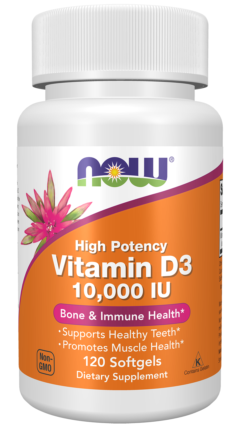 NOW Foods Vitamin D-3 High Potency 10,000 IU 120 Softgels